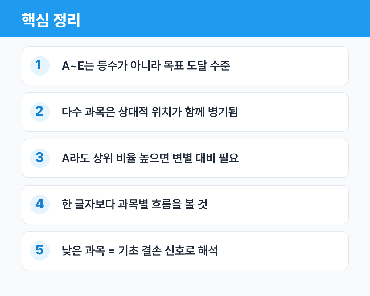성취평가제(A~E), 내 아이 내신은 어떻게 매겨지나 핵심 정리